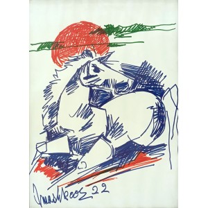 Mashkoor Raza, 10 x 14 Inch, Marker On Paper, Abstract Painting, AC-MR-746